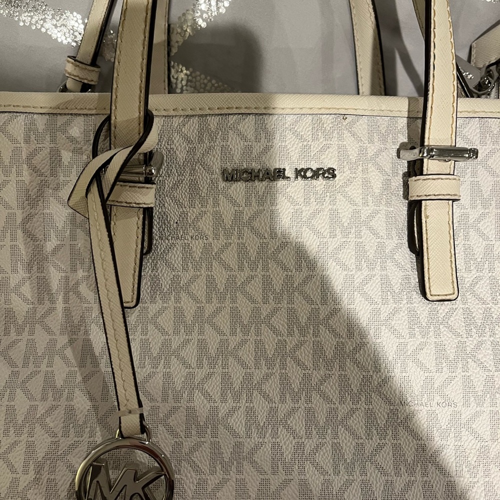 Michael Kors White Crossbody Mini Tote